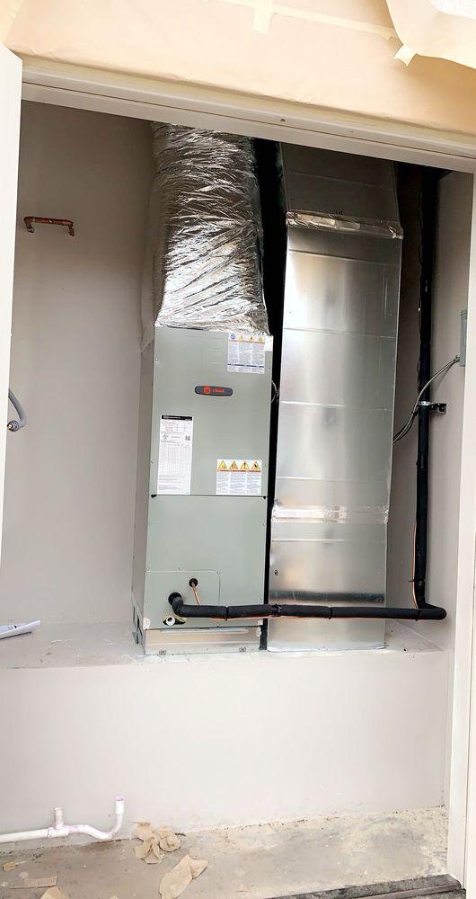 MaxFlow Heating and Cooling residential install of HVAC air handler