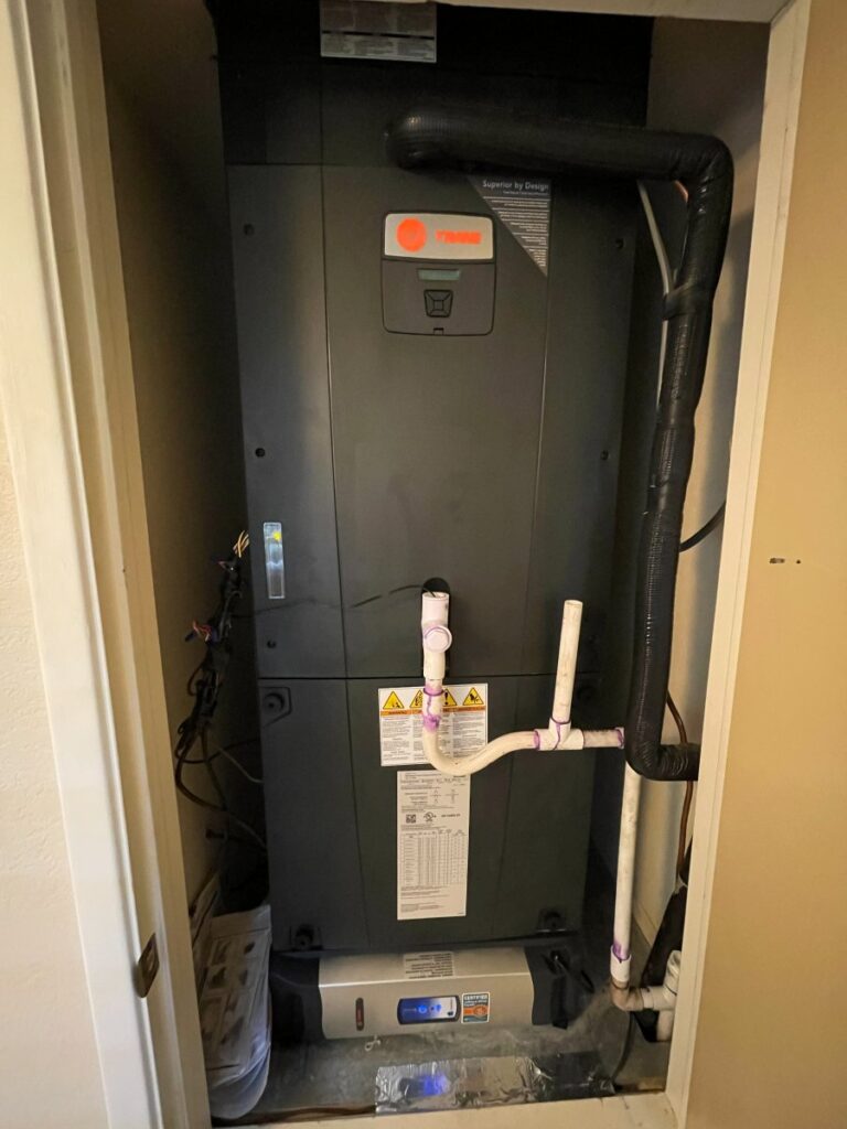 MaxFlow Heating and Cooling residential install of HVAC air handler